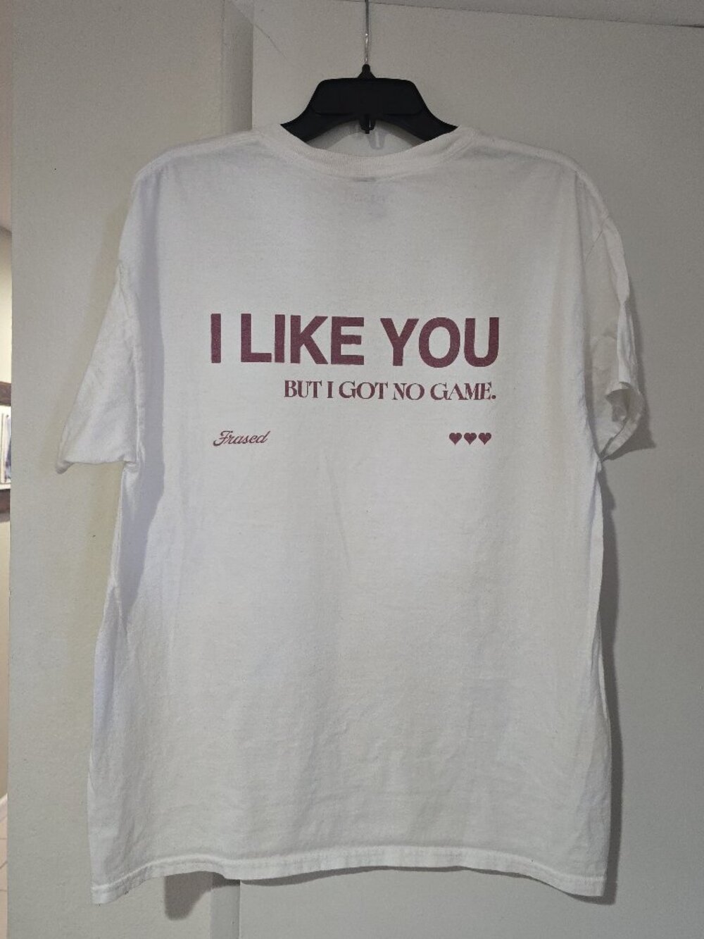 Frased "I Like You But I Got No Game" Graphic Tee - White Men's L